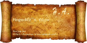Hegedűs Alex névjegykártya