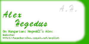 alex hegedus business card